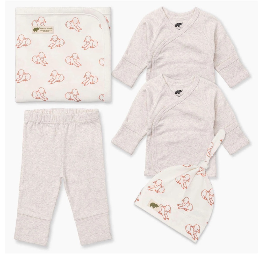 Monica + Andy Hospital Cuddle Box | 2 shirts 1 pant | light pink | size newborn